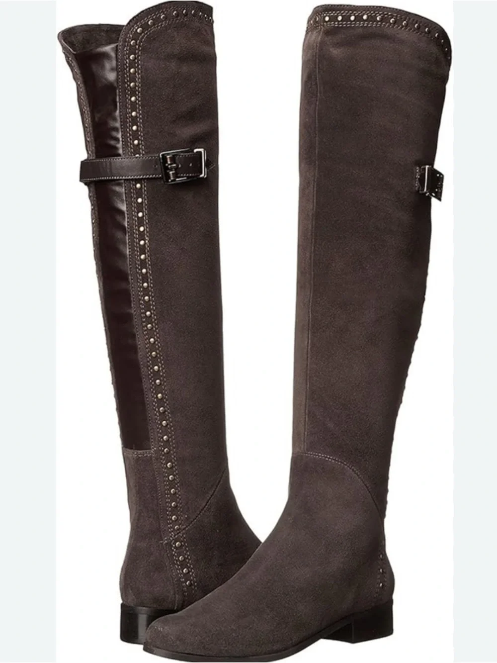 Women's Flat Over The Knee Boots Suede Platform Thigh High Boots Rivet festival